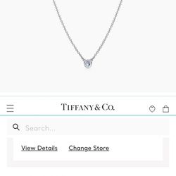 Tiffany Elsa Peretti Color By The Yard Aquamarine Pendant Necklace Silver 