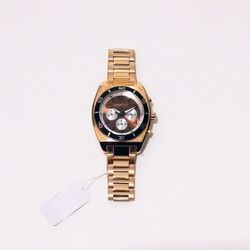 Rose Gold And Brown Chronograph Watch