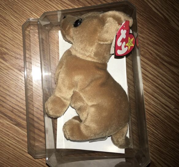 VINTAGE TY BEANIE BABY “TINY THE CHIHUAHUA” IN PROTECTIVE CASE