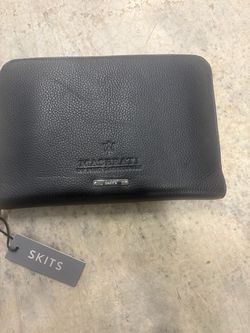 Maserati x Skits Black Leather Clutch Bag