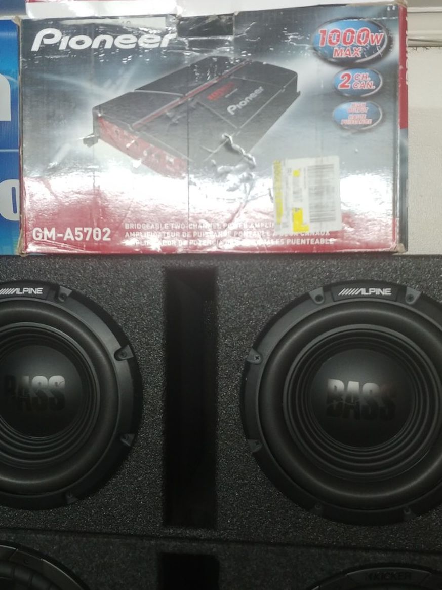 Alpine 10" Car Audio Bass Subwoofer System With Amplifier