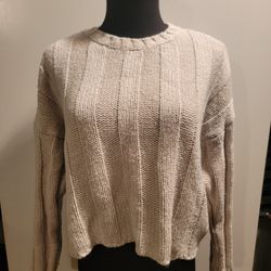 Pacsun Beige Cable Knit Sweater Size Small