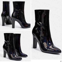 Ladies' Black Side Zipper Boots (SIZE 7)