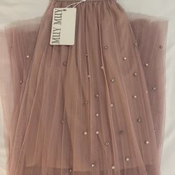 Pink Embellished Skirt