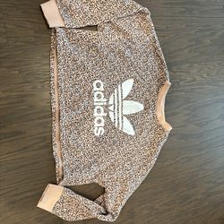Adidas women’s crop top sweatshirt top, size large