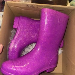 pink/purple glitter ugg rainboots