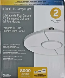 5-Panel LED Garage Light 2-Pack