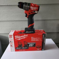 M12 Fuel Drill +3 High Output 5.0 Batteries 