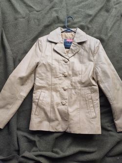 90's USA Leather Woman's Tan Leather Jacket Size M