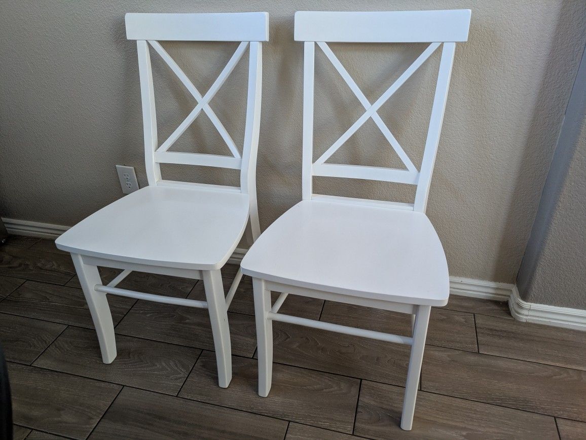 White Modern Farmhouse Dining Chairs