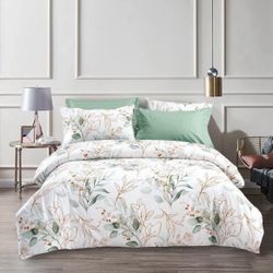 Duvet Cover  King Queen 3pc set Soft 100% Washed Microfiber Breathable Bedding Duvet Cover Set with Zipper Ties 