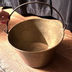 Antique Brass Bucket 