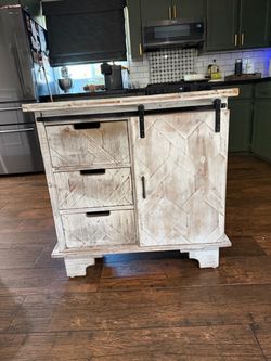 Cabinet with Sliding Barn Door and drawers