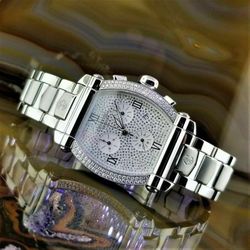 Mens Charriol Colvmbvs Diamond Bezel & Dial Chronograph Quartz Watch 060T