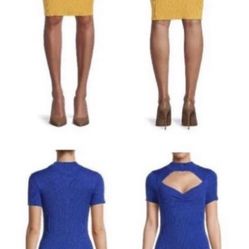 Women’s Cute Knit Blue Or Yellow Sweater Dress - Size Medium $15 Each 
