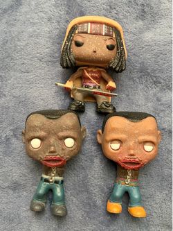 Funko Pop! The Walking Dead TWD- Michonne & Her Pets 1 and 2 Glow in the Dark