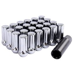14x2  Chrome Gorilla Spline Lug Nuts with Security Key fits Cars & Trucks