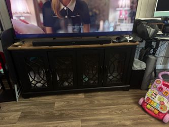 Black TV stand