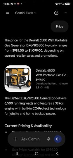 New DeWalt generator dxgn6500