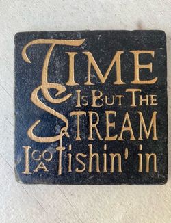 Decorative Stone Tile Coaster 4x4 Natural Stone - Used as Display only.