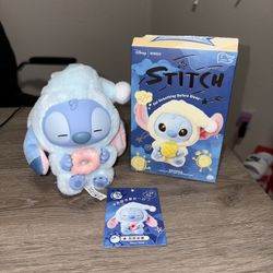 AUTHENTIC Miniso Stitch Eat Something Before Sleep Plush Pendant Sleepy Donut🍩