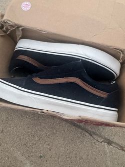 Navy blue & brown vans. Brand new never worn.