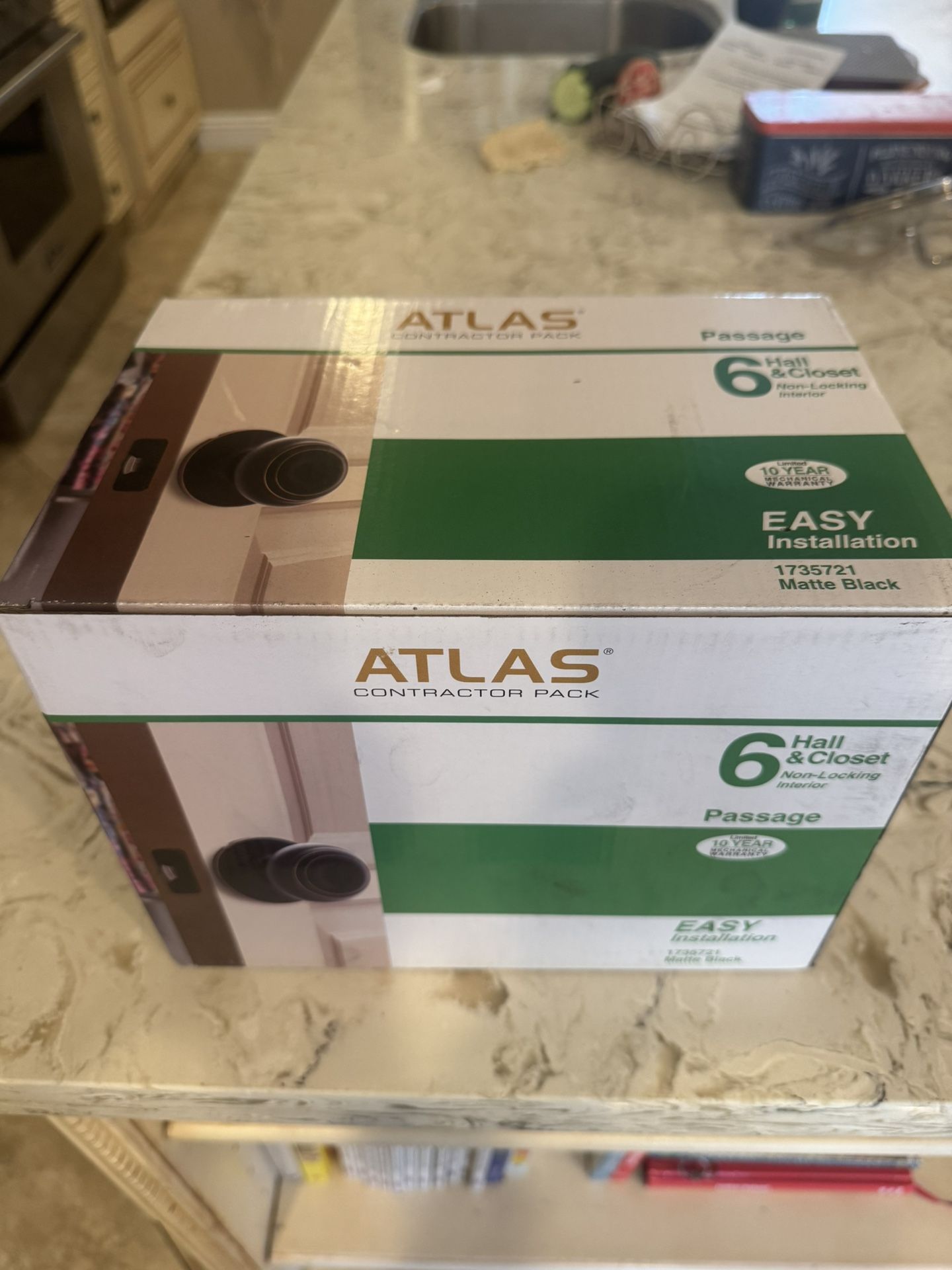 NIB 6-pack Atlas Hall And Closet Door Knobs