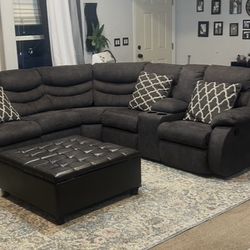 L Shaped Reclining Sectional Couch