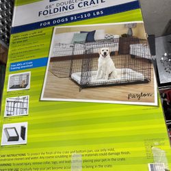 Top Paw 48" Double-Door Folding Dog Crate for 91-110 lbs