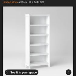 72" Carson 5 Shelf Bookcase White - Threshold™: Durable Wood, Modern Design