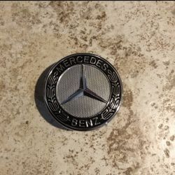 Mercedes Benz Flat Hood Emblem Chrome & Black Star Delete AMG