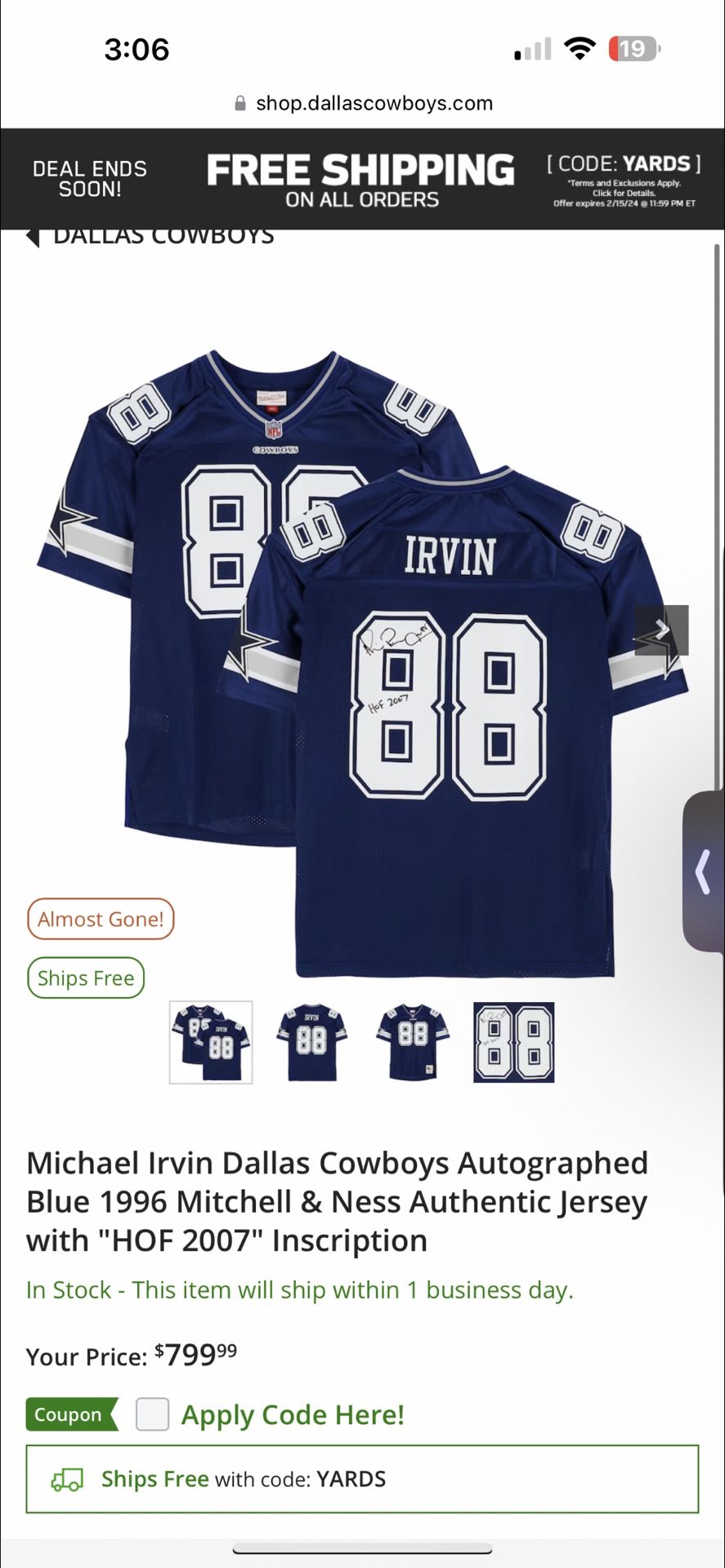 Michael Irving Signed Jersey