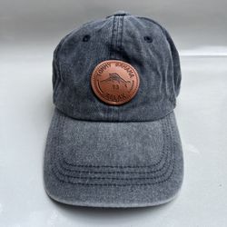 Tommy Bahama Relax Denim Blue Cotton Weathered Baseball Hat Cap Leather Patch