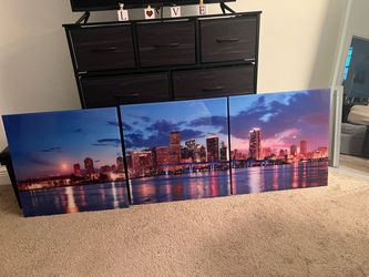Beautiful Miami skyline wall art