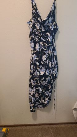 Elegant Floral Blue/White Dress XLT