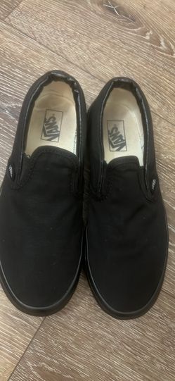 Kids Vans Classic Slip-On Shoes Black/Black - Size 4.0