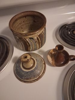 Candle holder and tea jar ceramic