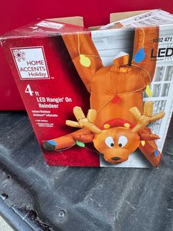 Gemmy Home Accents 4' Ft Hangin' On Reindeer Inflatable