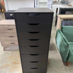 Tall Black Dresser, 8 Drawer Dresser