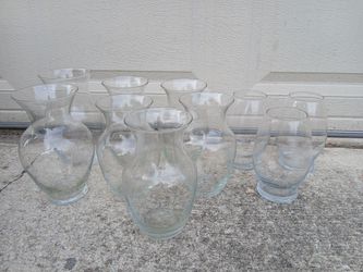 Glass Vases (10) *15.00 Firm for all* Various Sizes Home Decor Decoration Wedding Floral Display