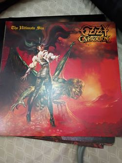 RARE Ozzy Osbourne Vinyl Record - The Ultimate Sin Lp 1986 Original (1st Press) w/ Printed Inner Album LP Vinyl