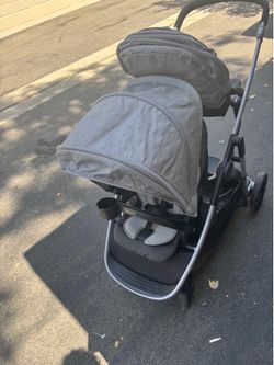 Graco Ready2Grow LX double stroller with infant car seat