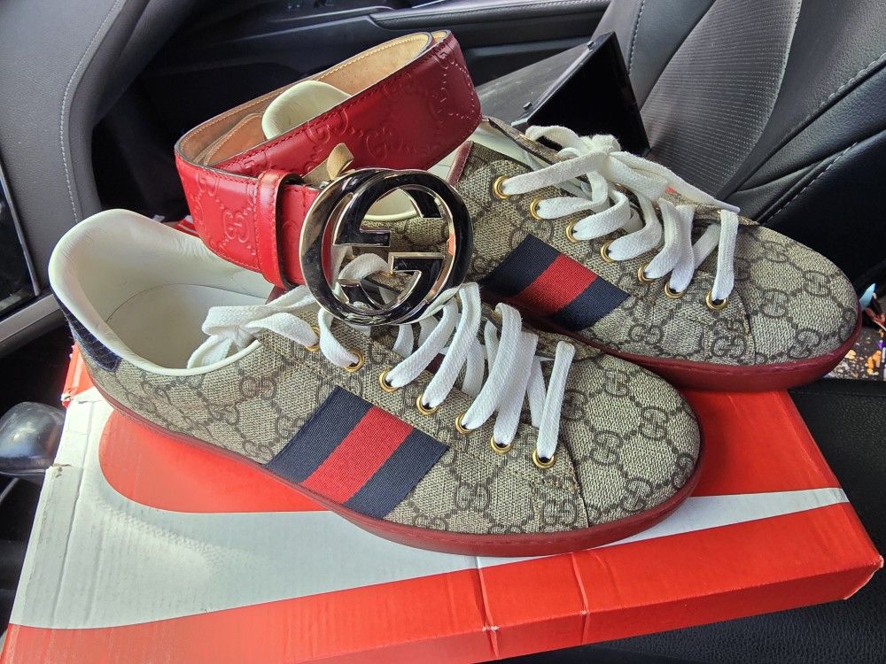 Gucci Ace GG Supreme & Red GG Belt
