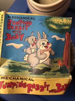 Old metal jumping jack rabbit