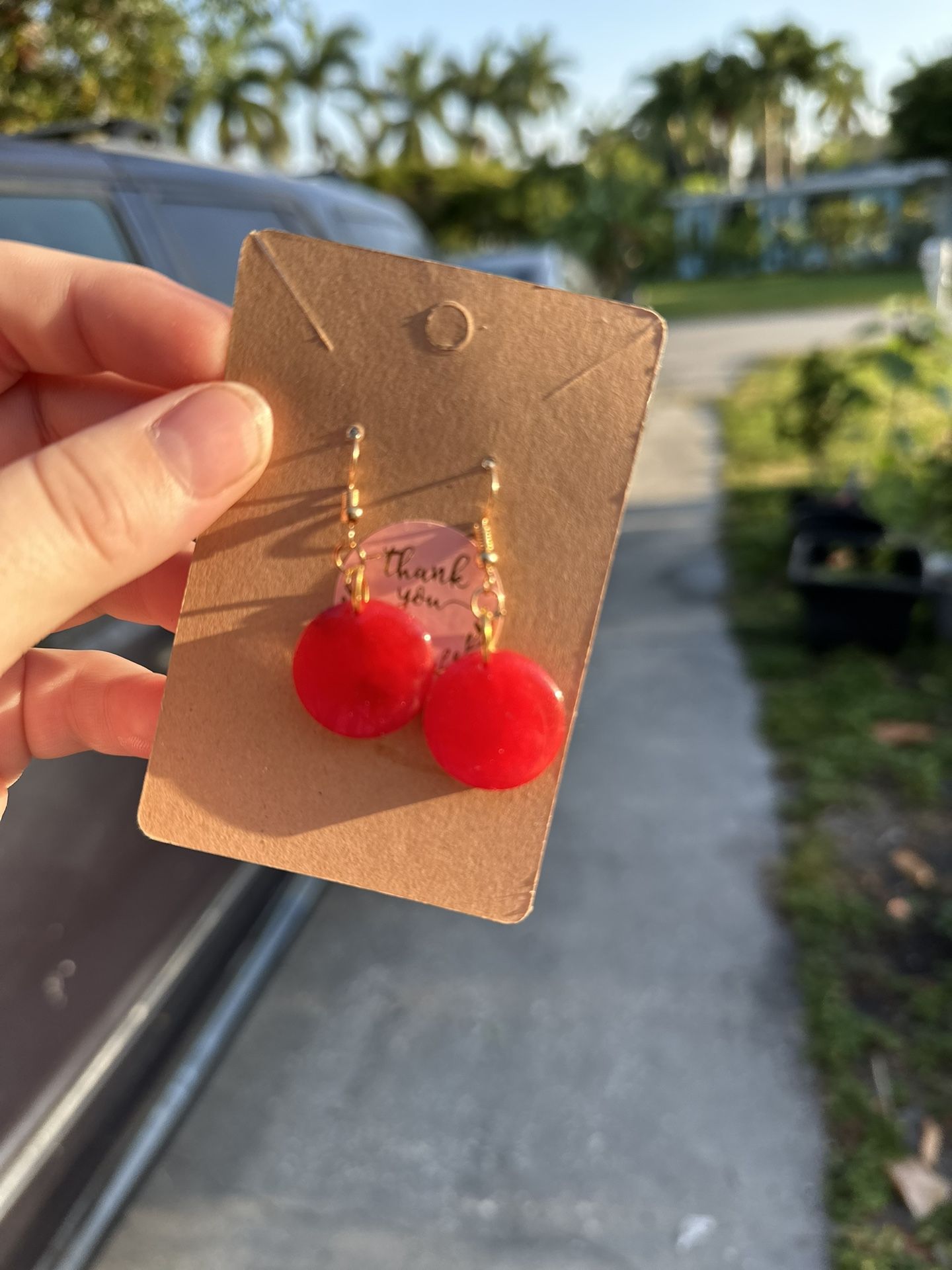 Cherry Red Earrings 