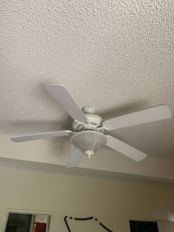 White ceiling fan with remote control