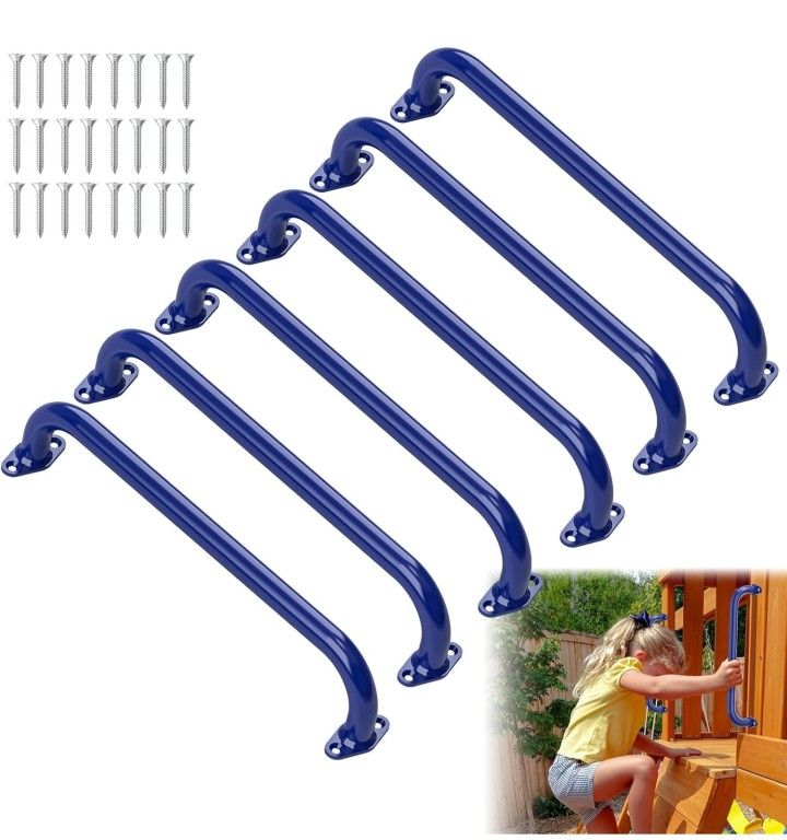 17.3 Inch Safety Playground Handles Metal Kids Indoor Outdoor Climbing Monkey Bars Swing Set Accessories Grab Handle Playset Hand Grips for Playhouse,