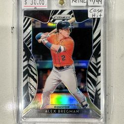 Alex Bregman - Zebra Refractor #/99 Astros Baseball Card - Case Hit