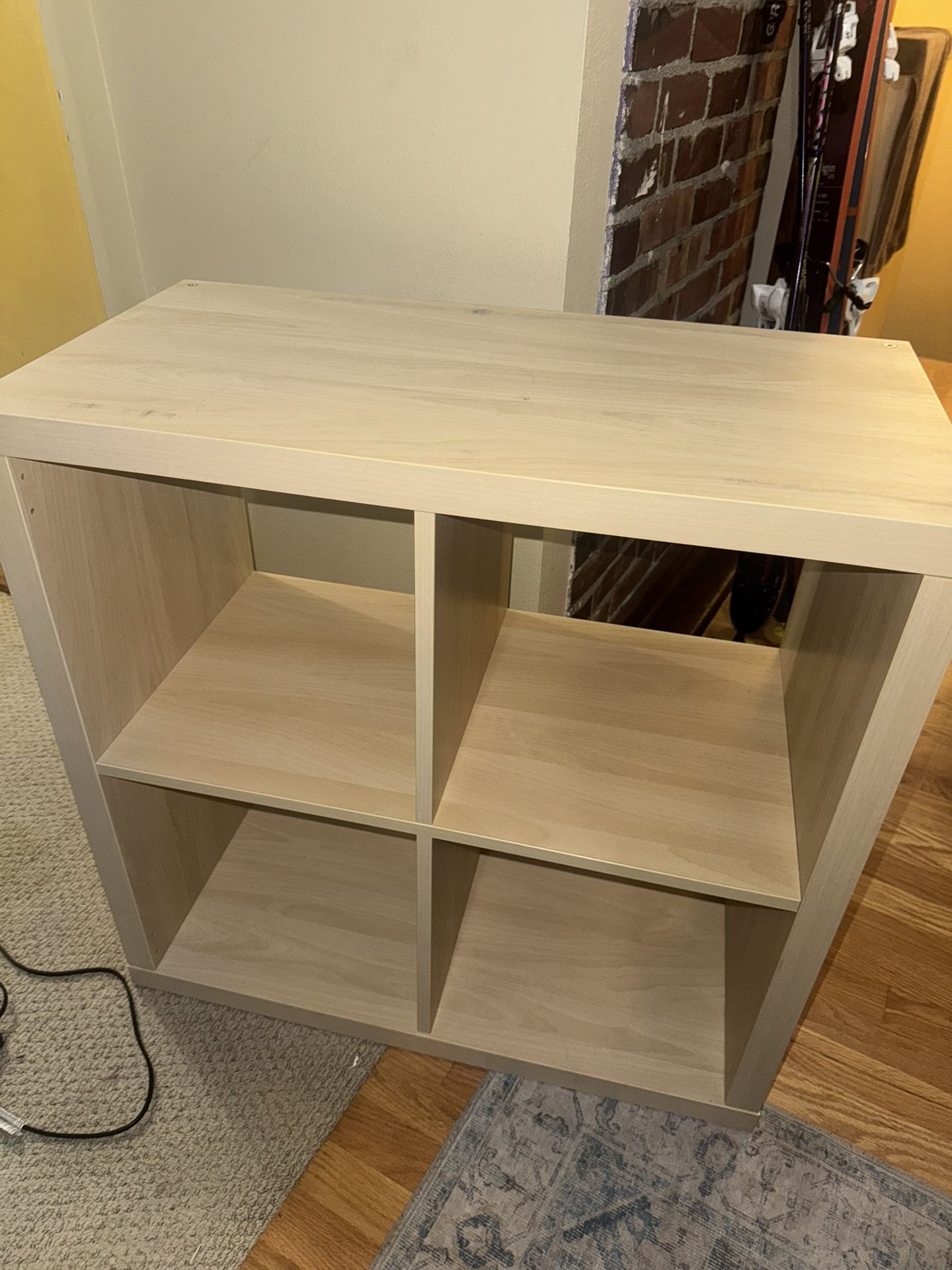 4-Cube Storage Shelf – Light Wood Finish