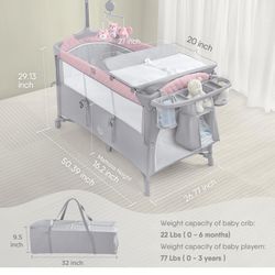 Bedside Playpen/bassinet And Changing Table
